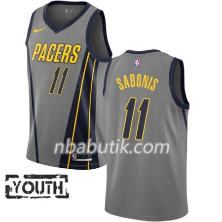 NBA Børn Trøje Indiana Pacers Domantas Sabonis 11 2018-19 Nike City Edition Grå Swingman NBA Børn Trøje Indiana Pacers Domantas Sabonis 11 2018-19 Nike City Edition Grå Swingman